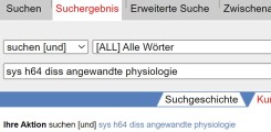 Beispielsuche mit der Angabe des Instituts 