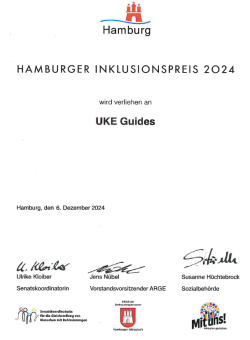 Urkunde Hamburger Inklusionspreis 2024