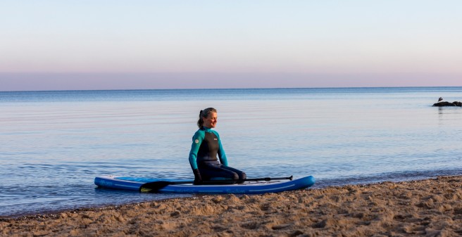 Tolles Training! Jeden Tag ist die Timmendorferin mit ihrem Board unterwegs und genießt Wellen, Wasser und Weite