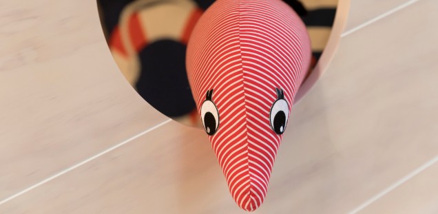 Rosa Spielzeug im Spielzimmer