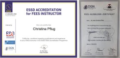 Zertifikate der FEES-Ausbilderin PD Dr. Pflug