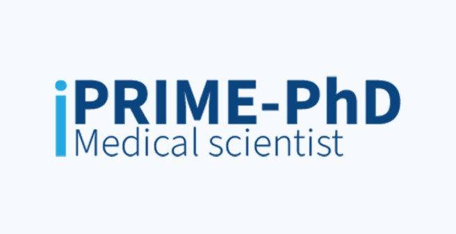 Logo von iPRIME-CS blaue Schrift auf weißem Grund