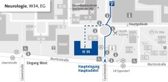 Lageplan MS-Ambulanz, Gebäude W 34, EG